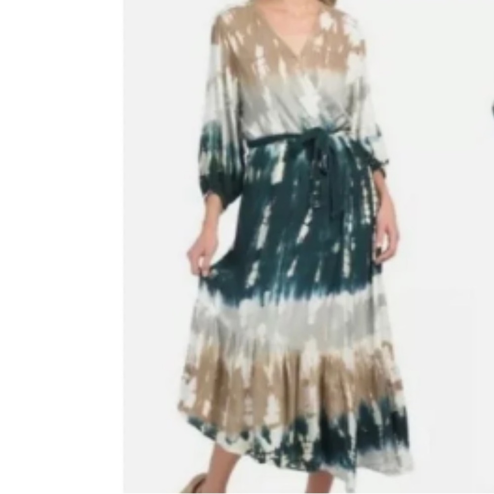 Young, fabulous and broke Jillian tie dye wrap midi dress